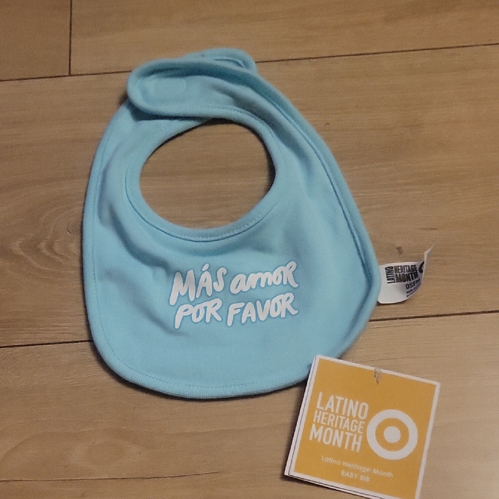 Latino Heritage Month Baby Bib in Light Blue